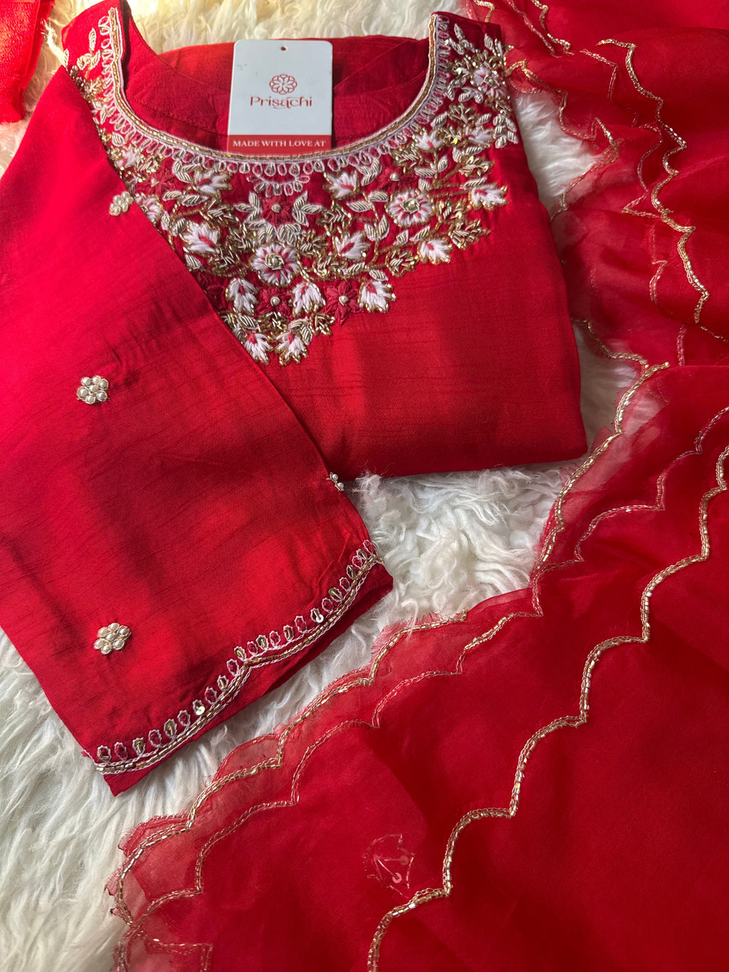Embroidered kurta Bottom  with dupatta
