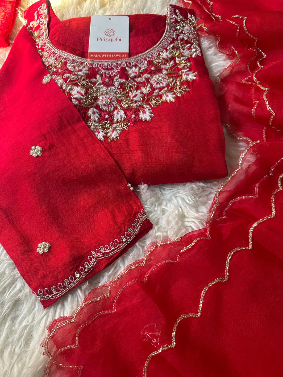 Embroidered kurta Bottom  with dupatta