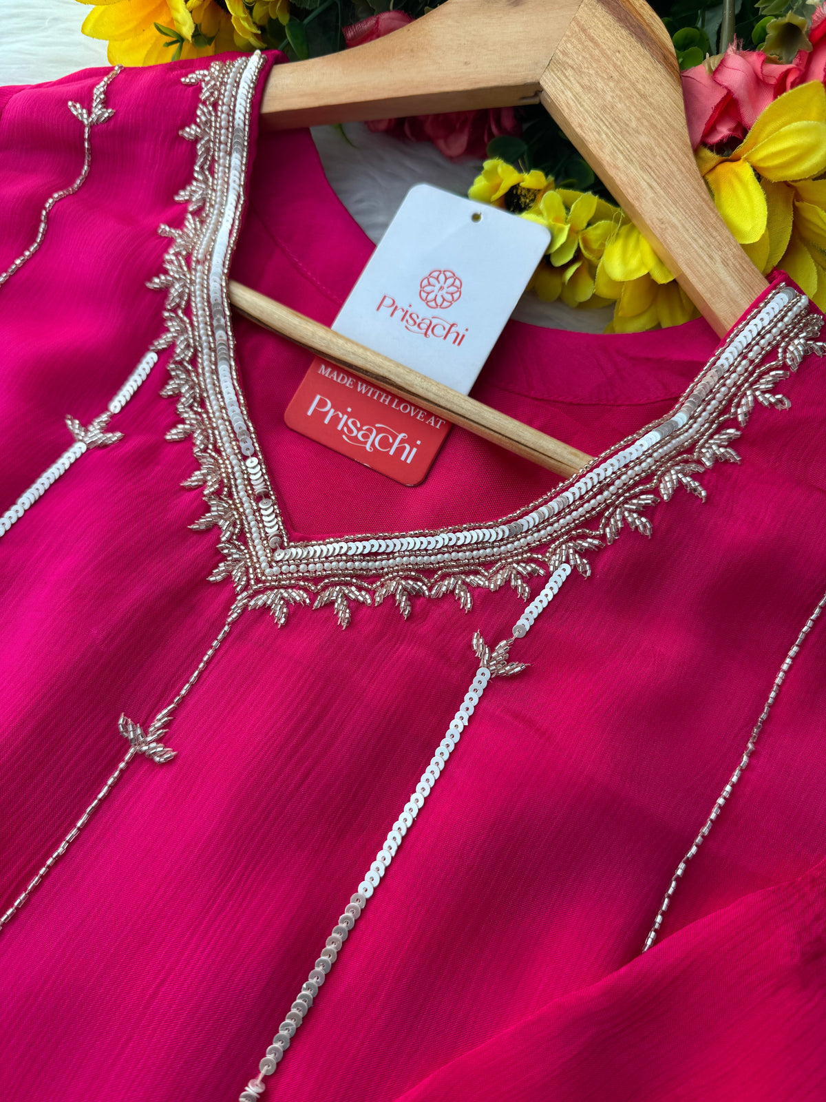 Pink Embroidered Ethnic Kurti Sharara Set with Dupatta