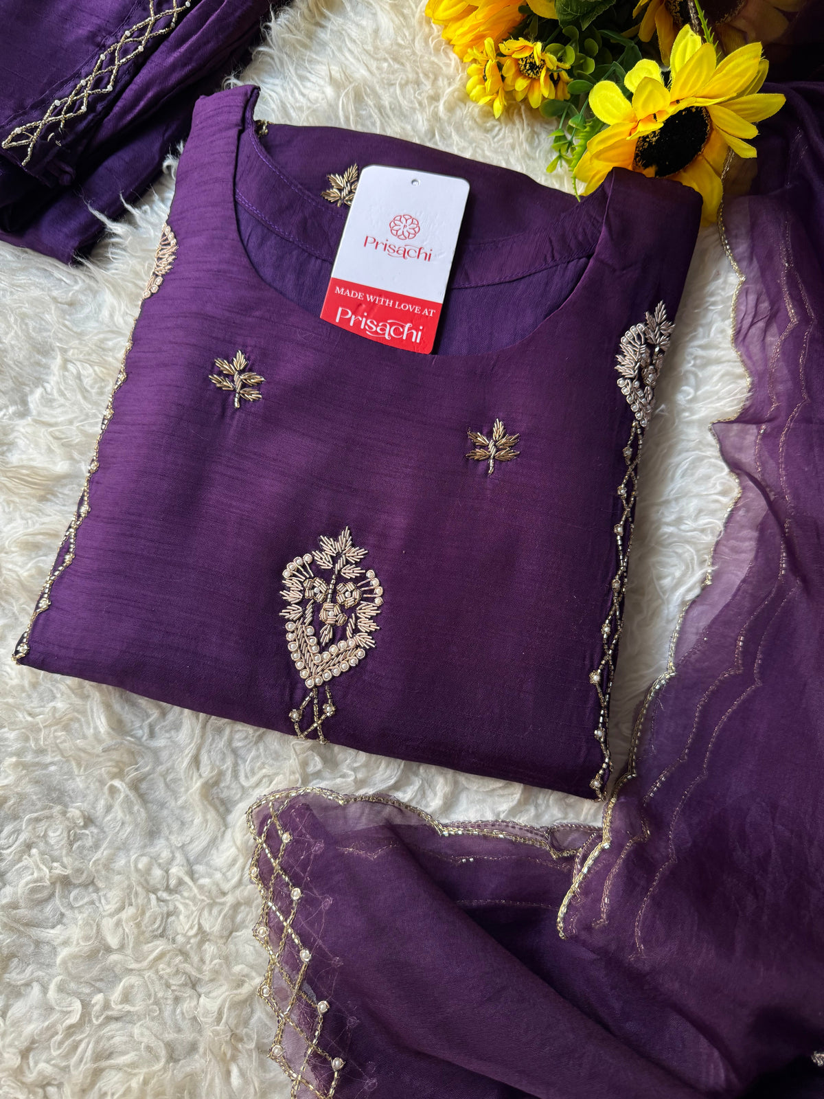 Designer Embroidered kurta set with dupatta