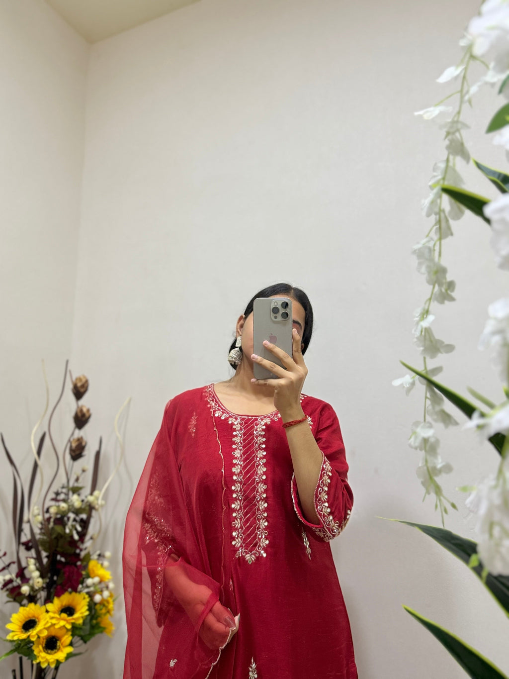 Embroidered kurta Bottom with dupatta