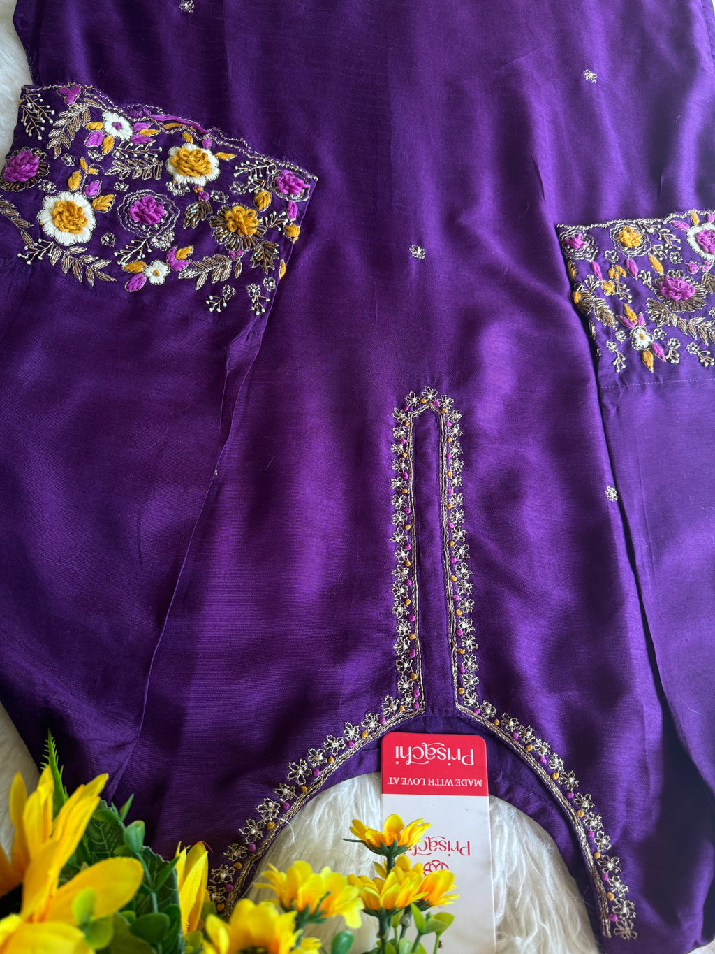 Purple embroidered kurta Pant  without  dupatta