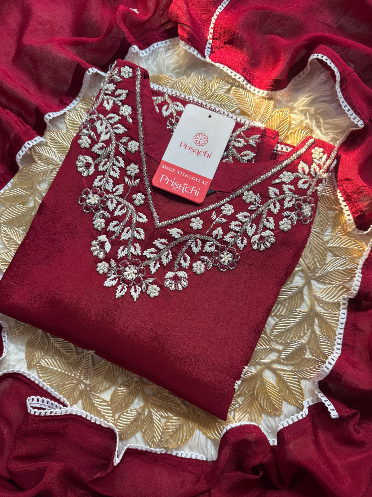 Embroidered kurti sharara set  with dupatta