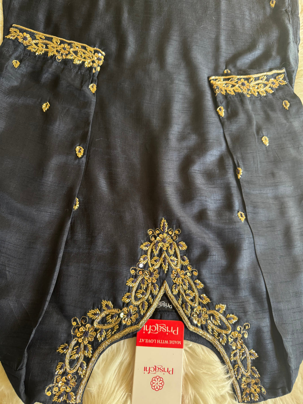 Blue embroidered kurta  Pant  with dupatta
