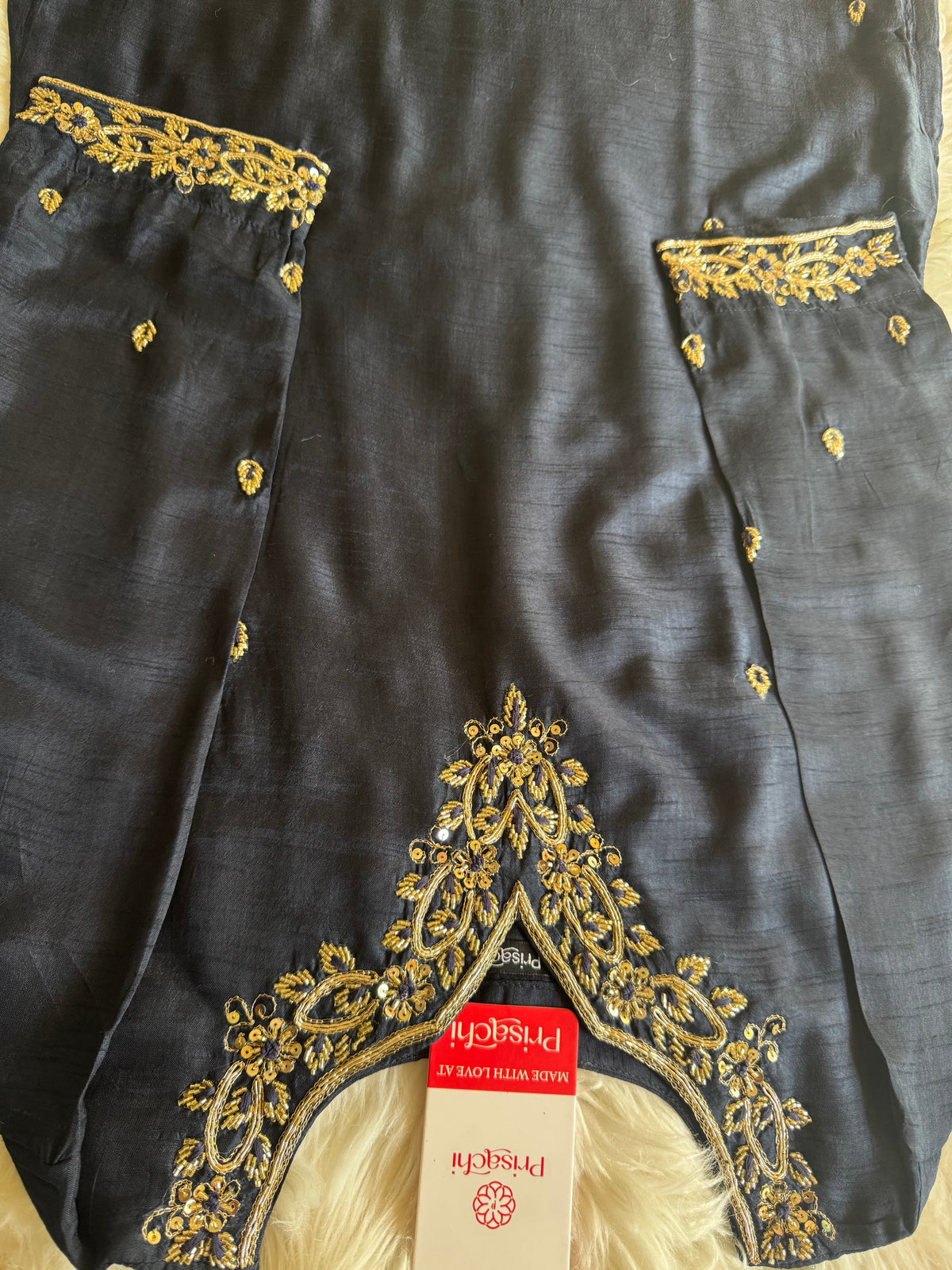 Blue embroidered kurta  Pant  with dupatta