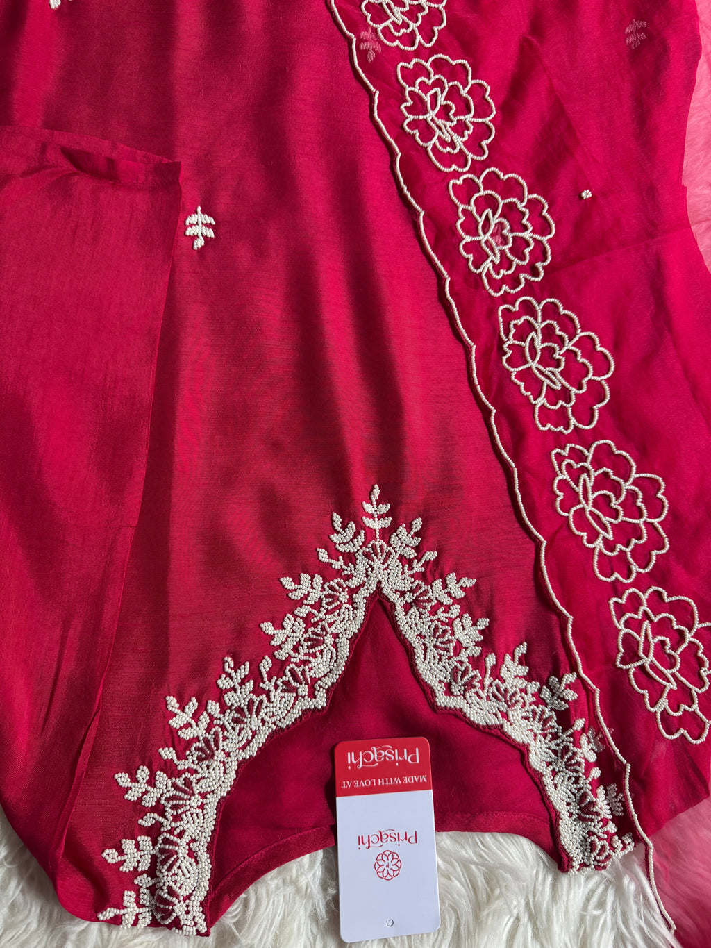 pink Embroidered kurta Pant  with dupatta