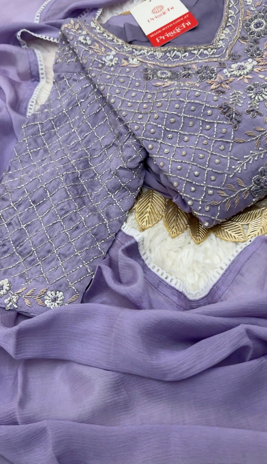 Lavender Embroidered Alia cut Anarkali dress