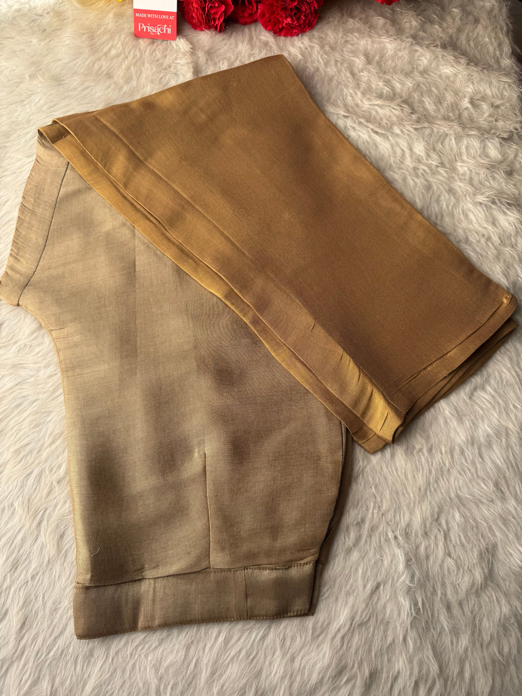 Designer Dual Tone Beige Gold & Metallic Gold Kurta Set with Embroidery, Pants & Dupatta