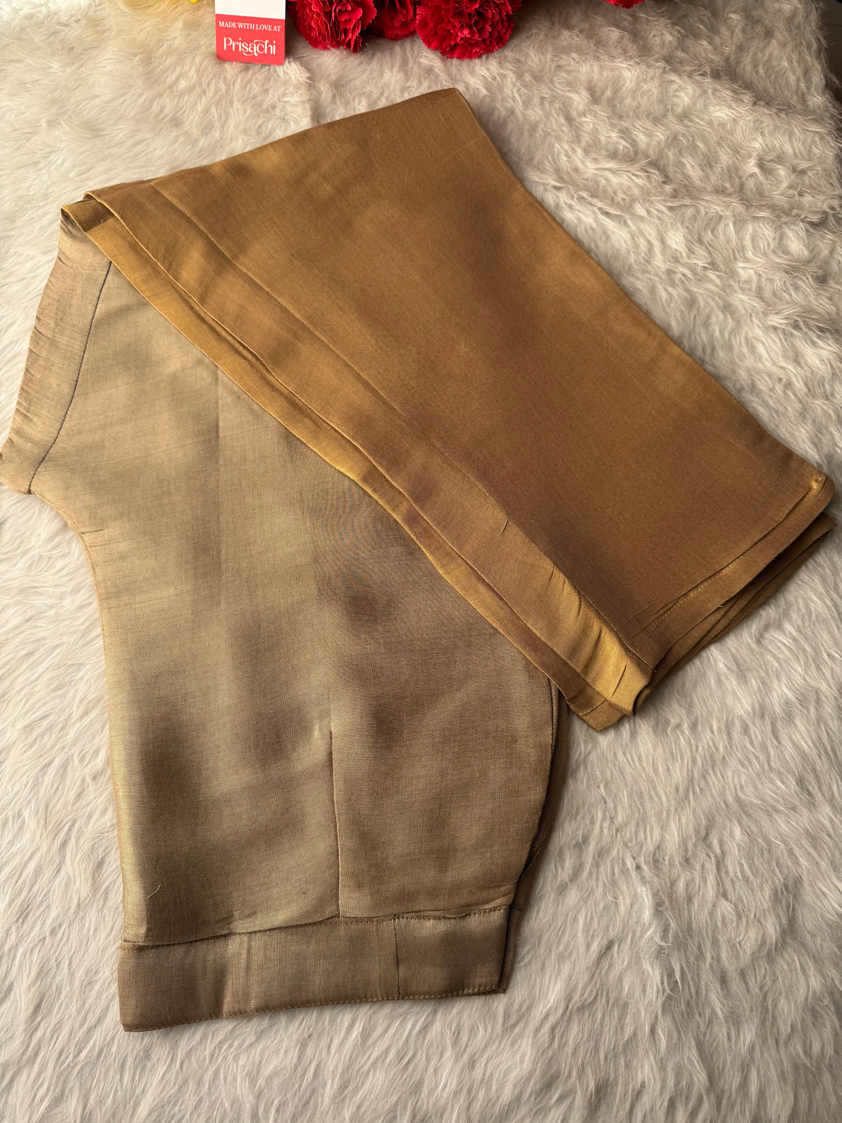Designer Dual Tone Beige Gold & Metallic Gold Kurta Set with Embroidery, Pants & Dupatta