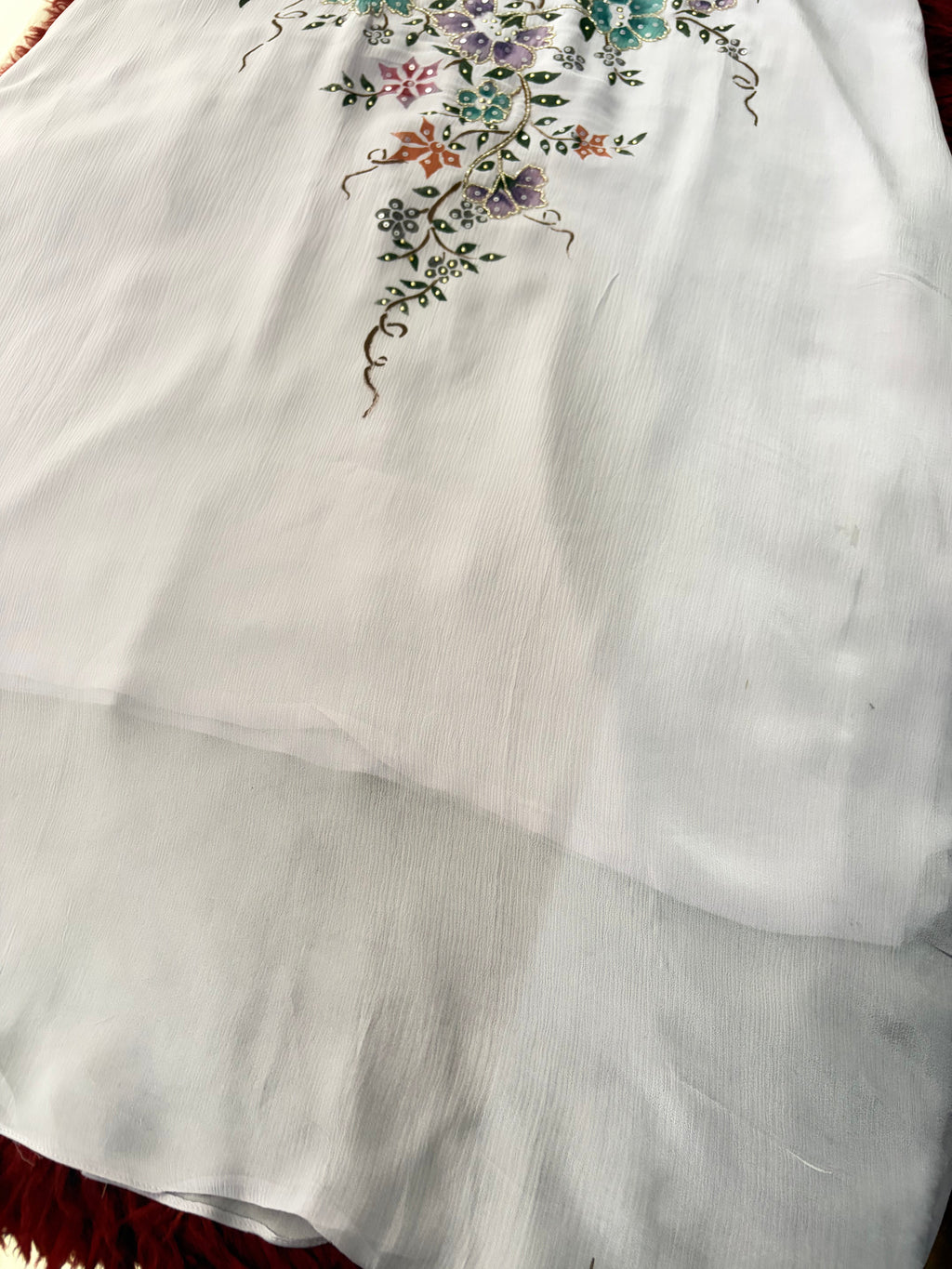 Lavender Embroidered A-Line Ethnic Kurta Set with Dupatta & Pants