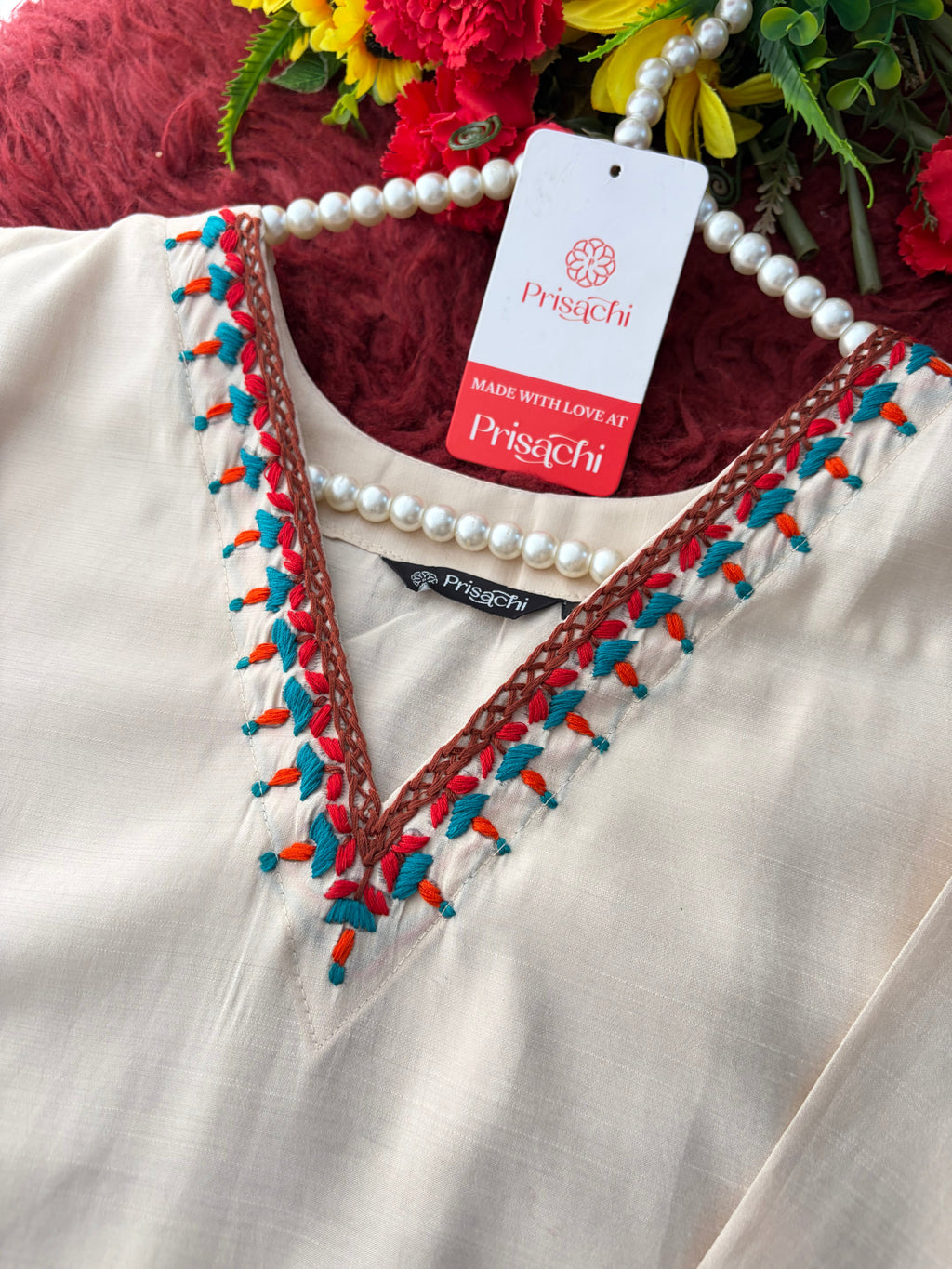 Women Thread Embroidered Kurti with Palazzo Pant Co-Ord Set | Ethnic Office & Daily Wear