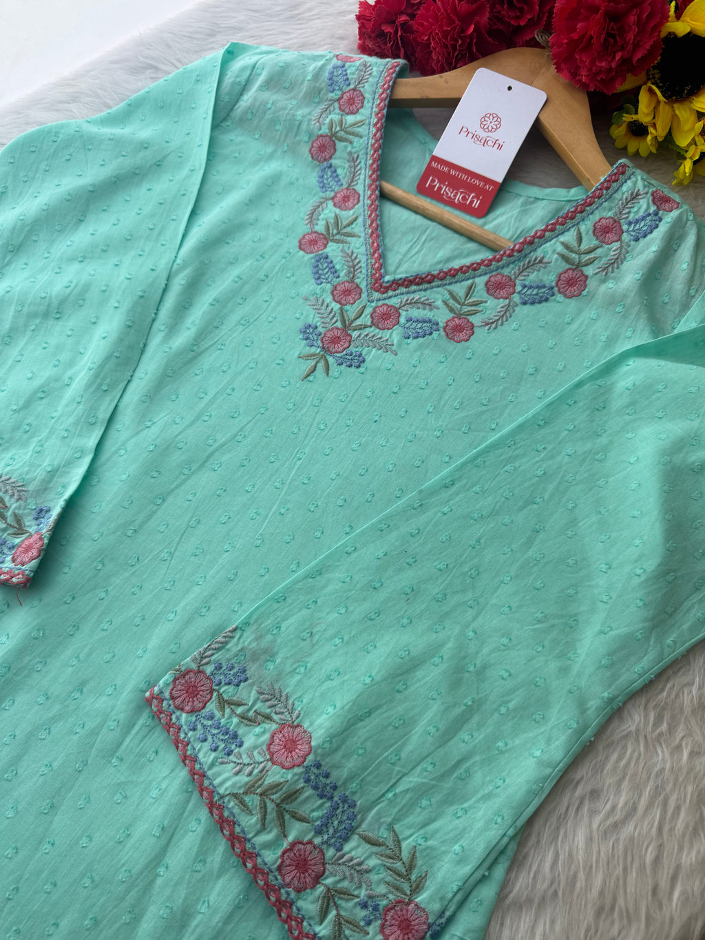 Designer Short Straight Kurti for Women | Thread Embroidered Kurta | Office, Casual & Daily Wear