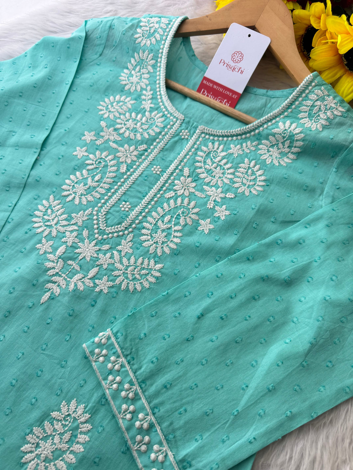 Designer Short Straight Kurti for Women | Thread Embroidered Kurta | Office, Casual & Daily Wear