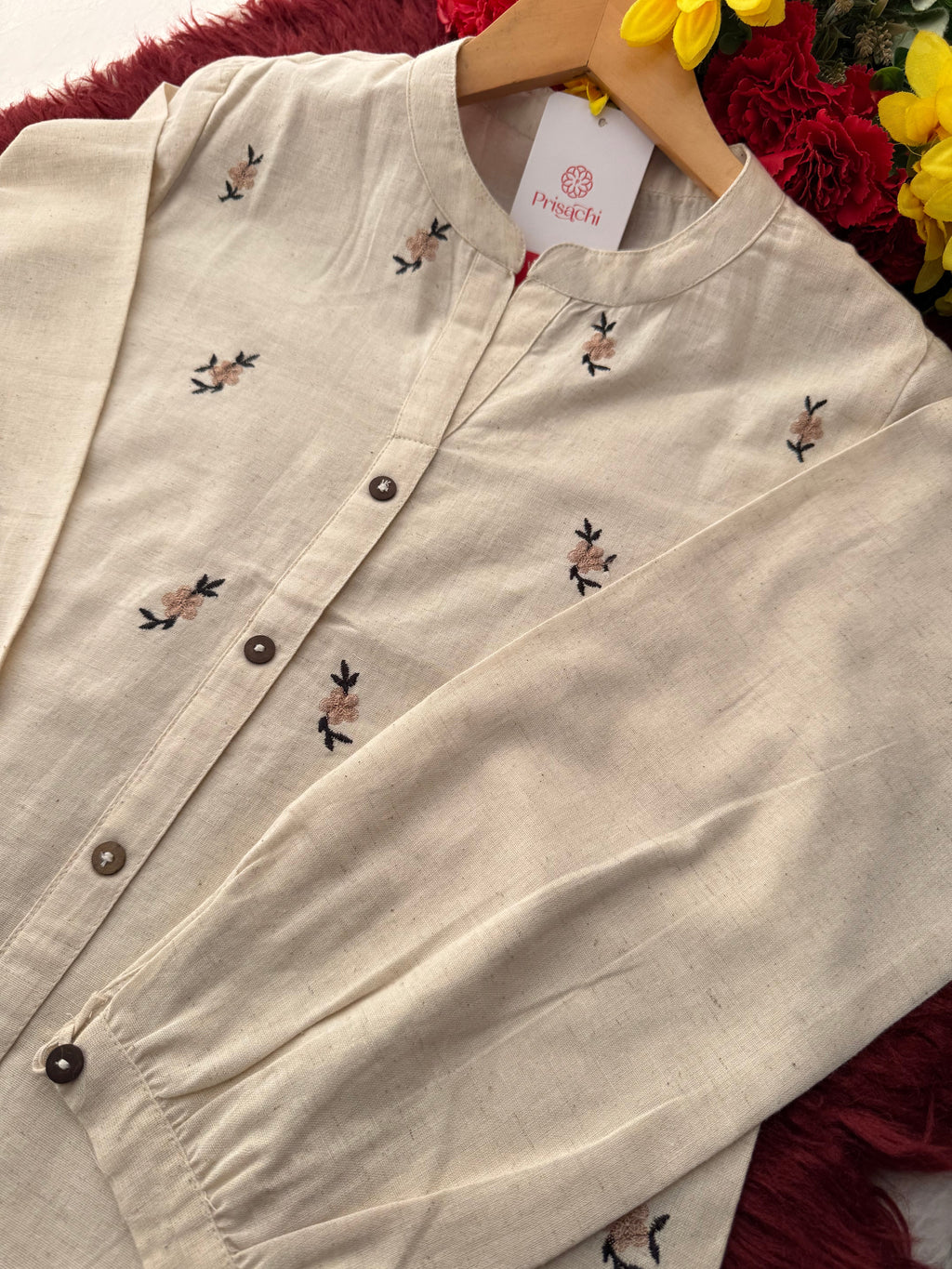 Designer Short Straight Kurti for Women | Thread Embroidered Kurta | Office, Casual & Daily Wear