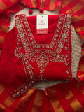 Women’s Red Embroidered Sharara Suit Set with Dupatta | Festive & Wedding Ethnic Wear
