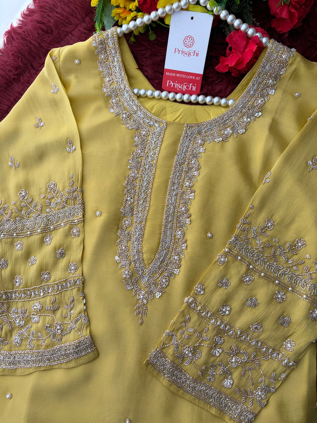 Yellow Embroidered Kurta Set with Palazzo Pants & Dupatta | Festive & Party Wear Ethnic Sharara Set