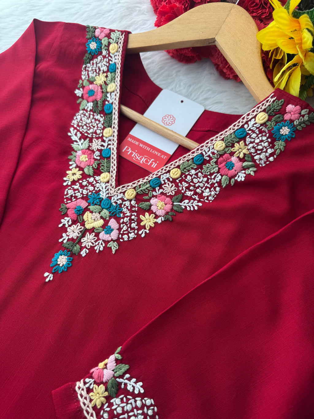 Women Thread Embroidered Kurti Pant Co-ord Set | Ethnic Office & Daily Wear