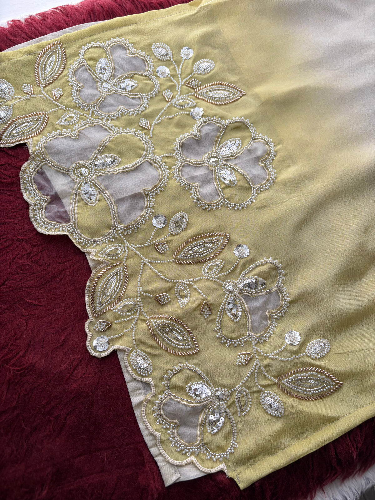 Elegant Gradient Off-White Embroidered Kurta Set with Palazzo Pant | Ethnic Co-Ord Set Party & Daily wear