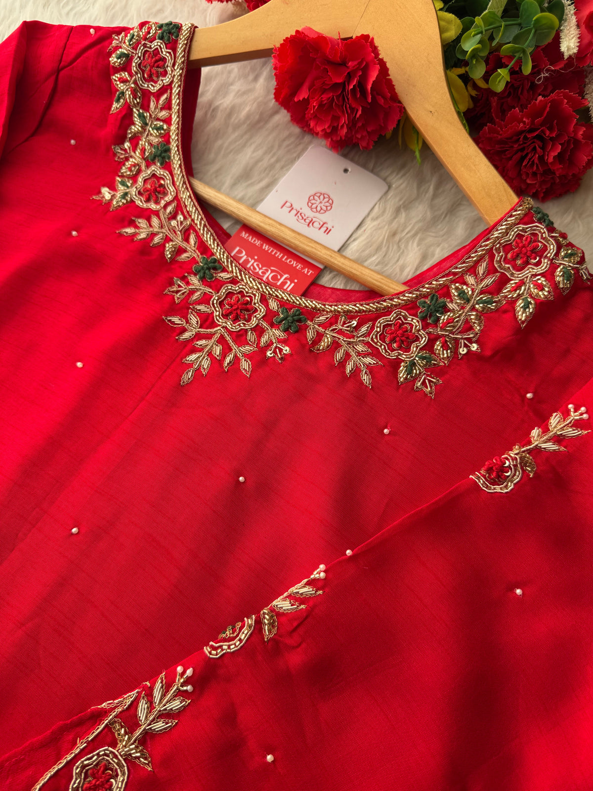 Blue Embroidered Kurta Set with Banarasi Dupatta & Pants | Hand Embroidery Ethnic Suit Set