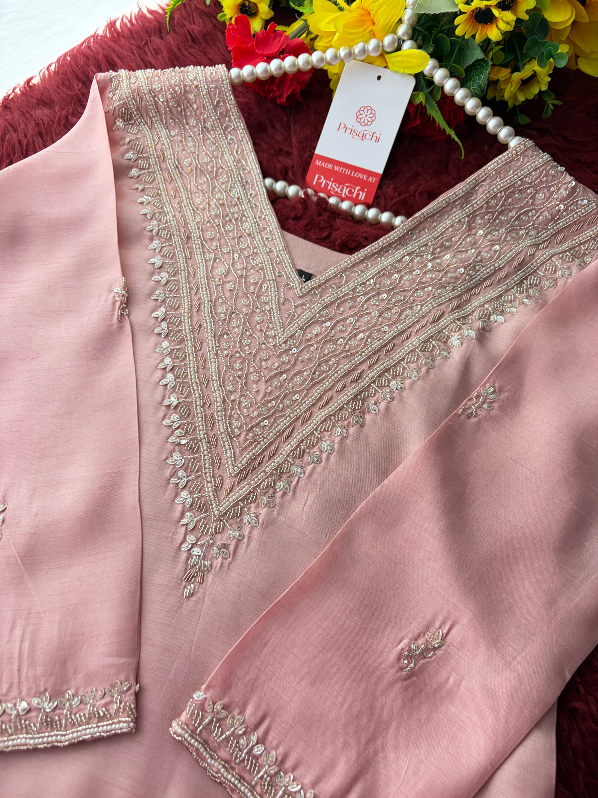 Purple Zardozi Embroidered Kurta Set for Women with Pants & Dupatta | Festive Ethnic wear
