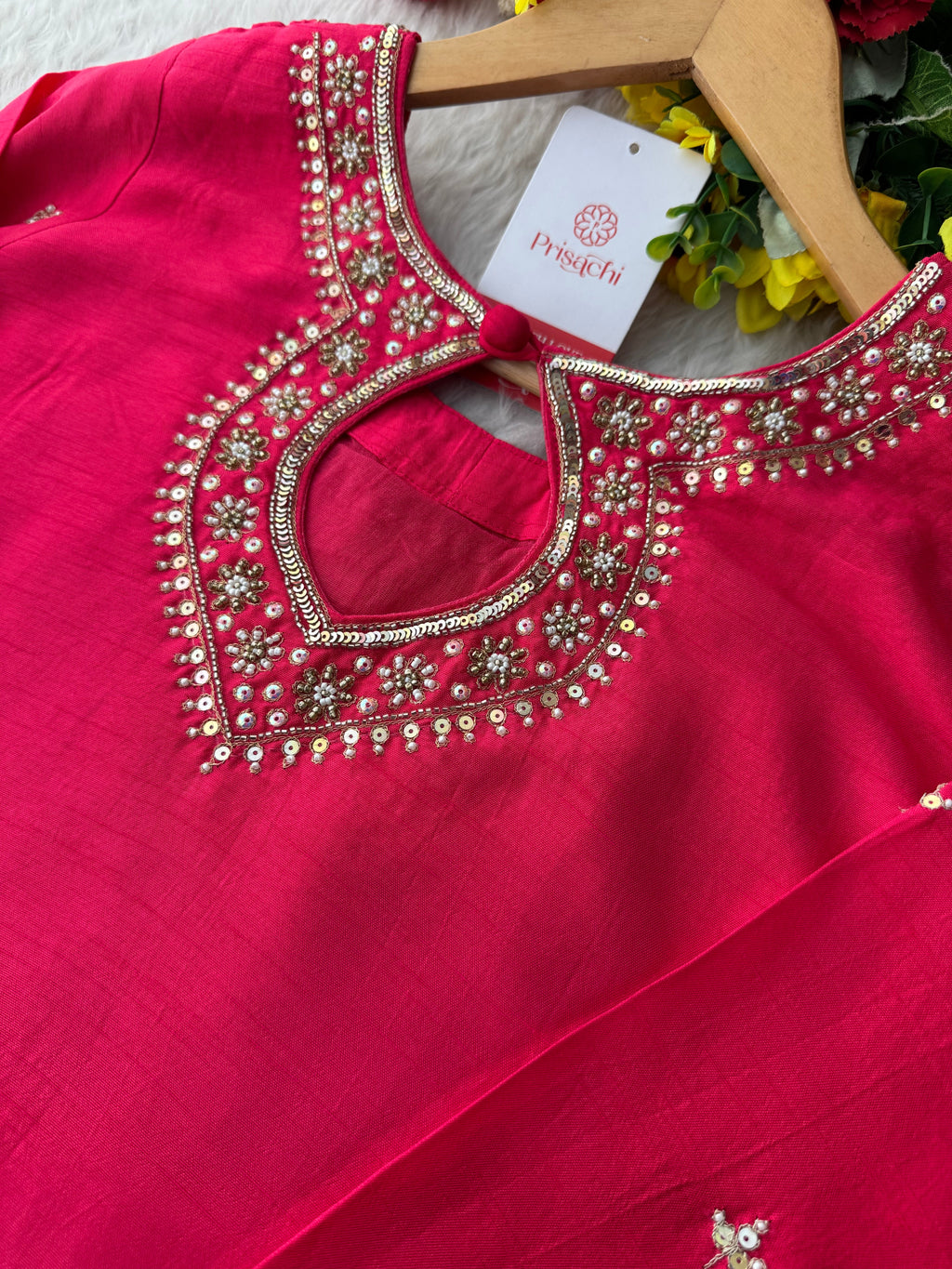 Designer Pink Embroidered Ethnic Kurta Set with Pant & Dupatta