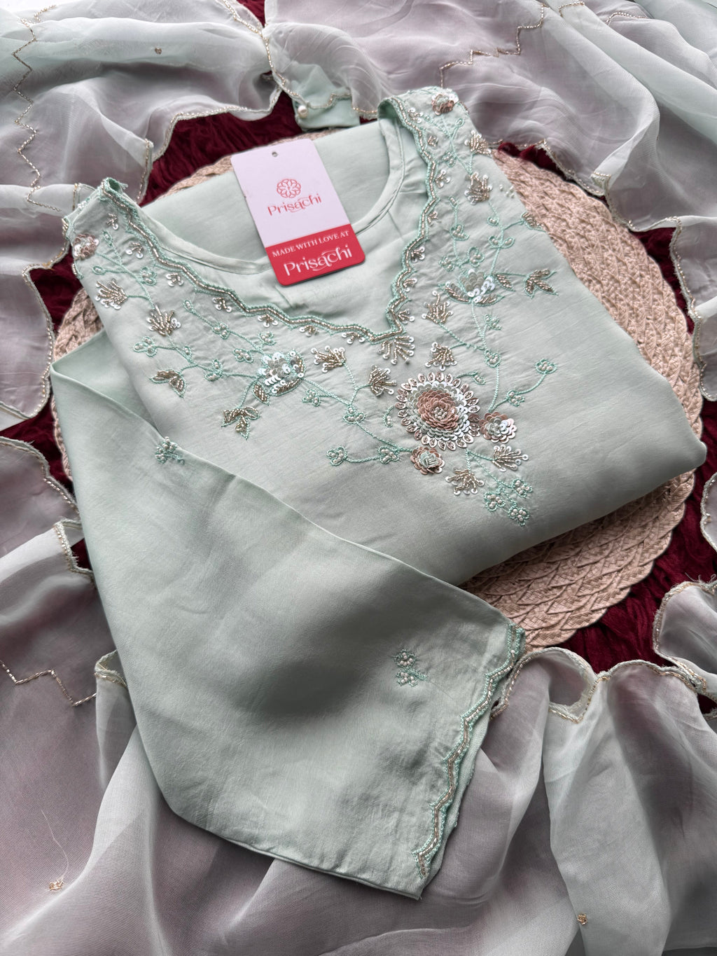 Sky Blue Zardozi Embroidered Sharara Suit Set with Dupatta | Festive & Wedding Ethnic Wear