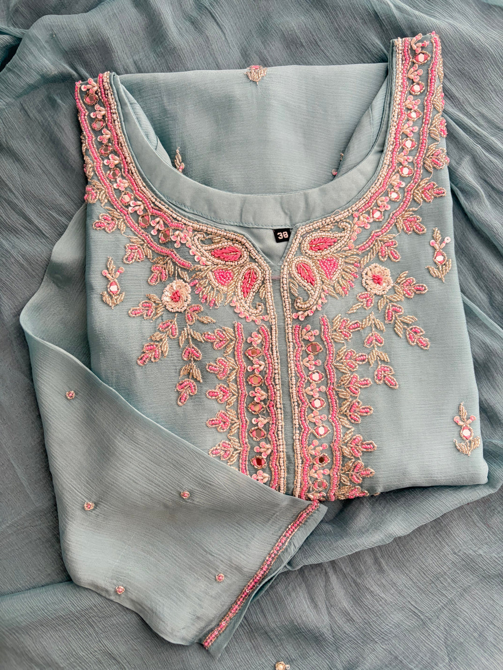 Blue Zardozi Embroidered Sharara Suit Set with Dupatta | Festive & Wedding Ethnic Wear