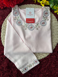 Baby Pink Short Straight Embroidered Kurti for Women | Casual Office Wear Ethnic