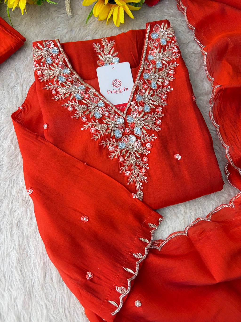 Pink Zardozi Embroidered Ethnic Kurta Set for Women with Dupatta & Pants | Festive Party Wear Suit Set