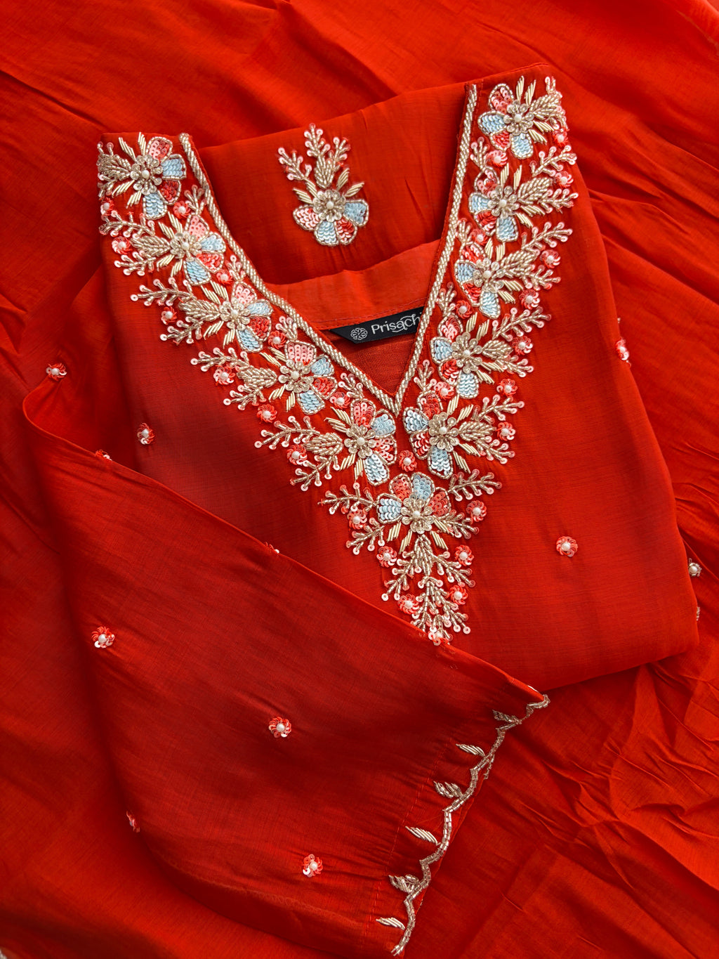 Pink Zardozi Embroidered Ethnic Kurta Set for Women with Dupatta & Pants | Festive Party Wear Suit Set