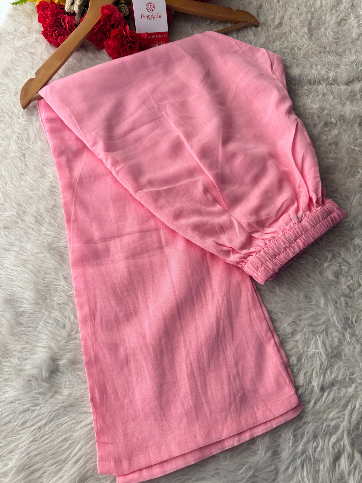 Pink Thread Embroidered A-Line Kurti Pant Co-ord Set | Ethnic Office & Daily Wear
