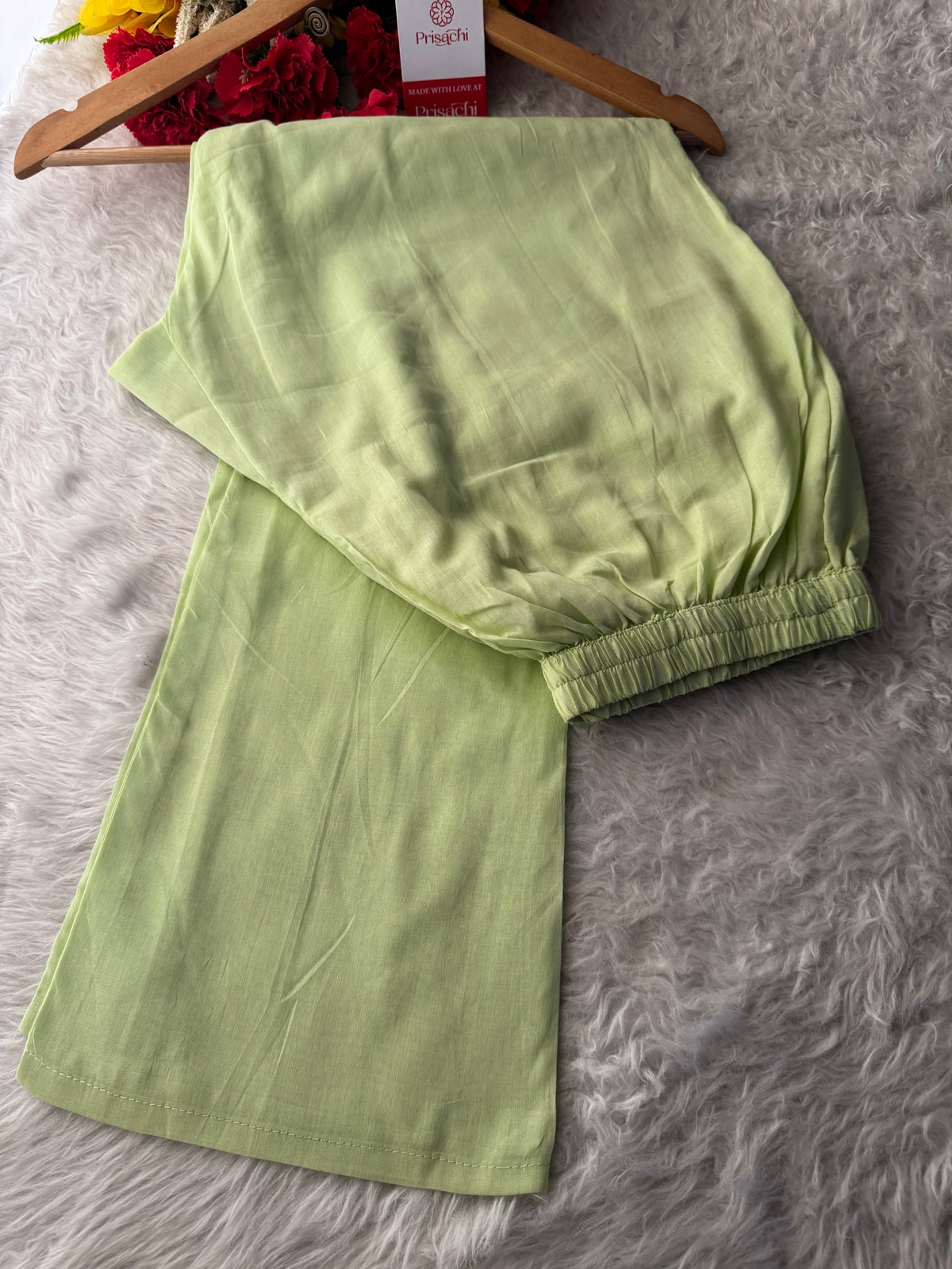 Green Thread Embroidered A-Line Kurti Pant Co-ord Set | Ethnic Office & Daily Wear