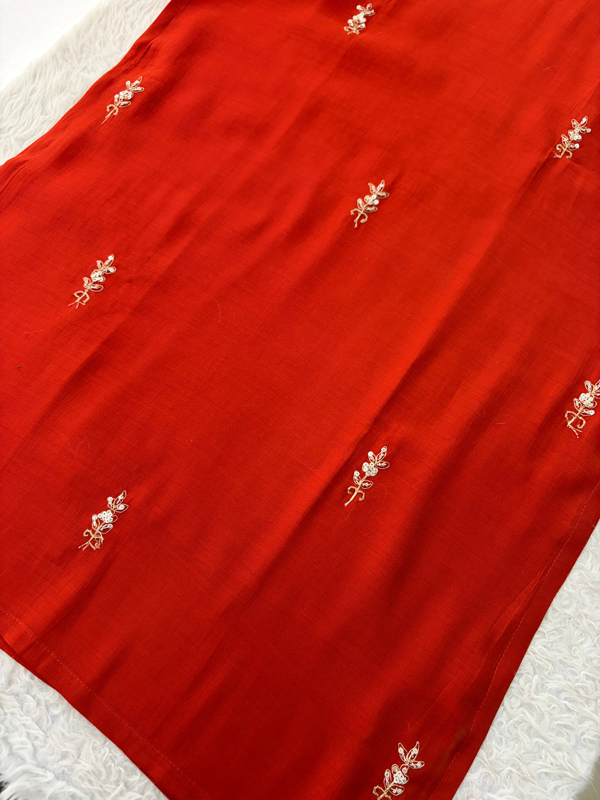 Orange Embroidered Ethnic Kurta Set for Women with Pants & Dupatta | Festive Traditional Wear