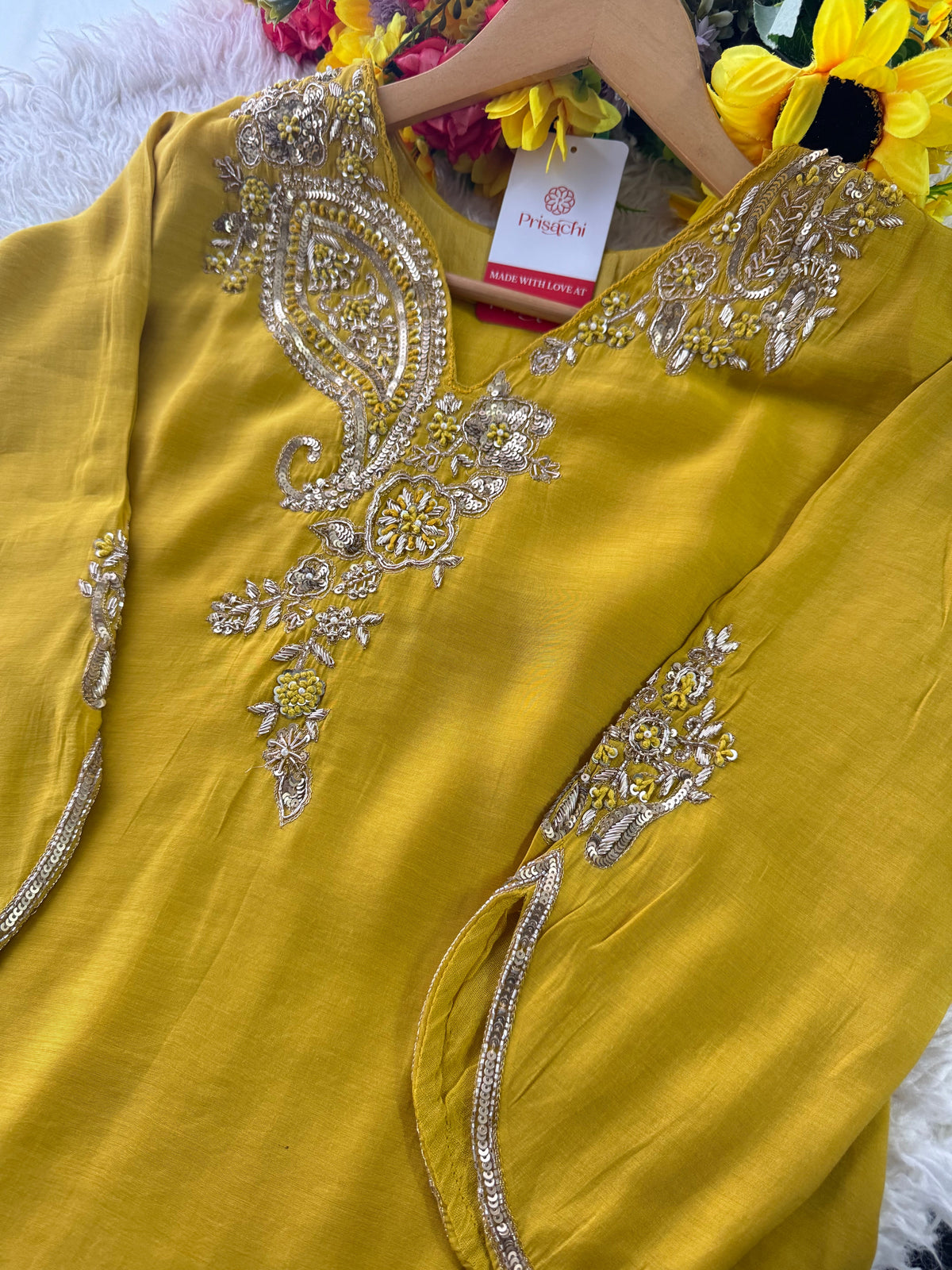 Prisachi Designer Embroidered kurta set with pant with dupatta