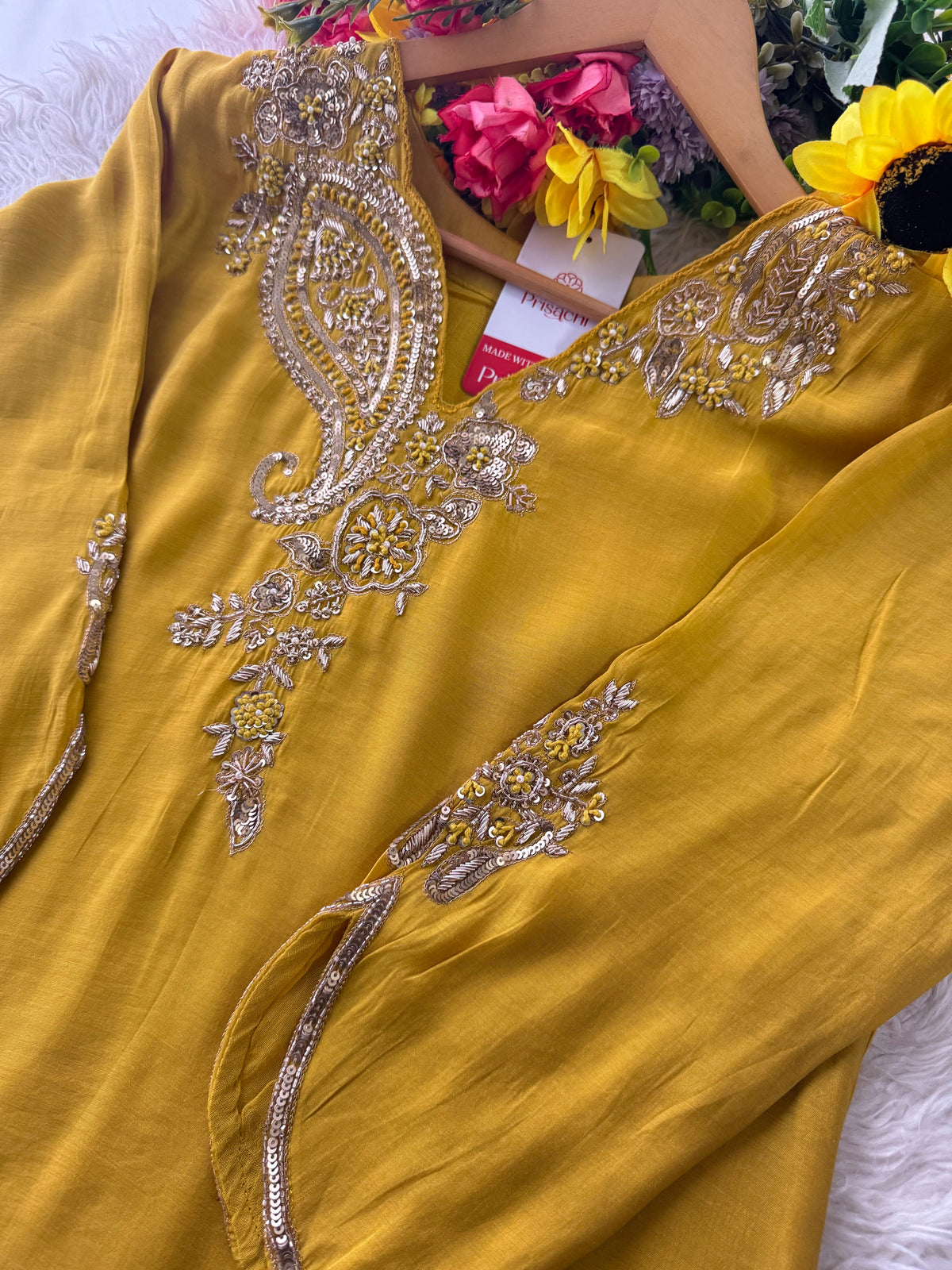 Prisachi Designer Embroidered kurta set with pant with dupatta