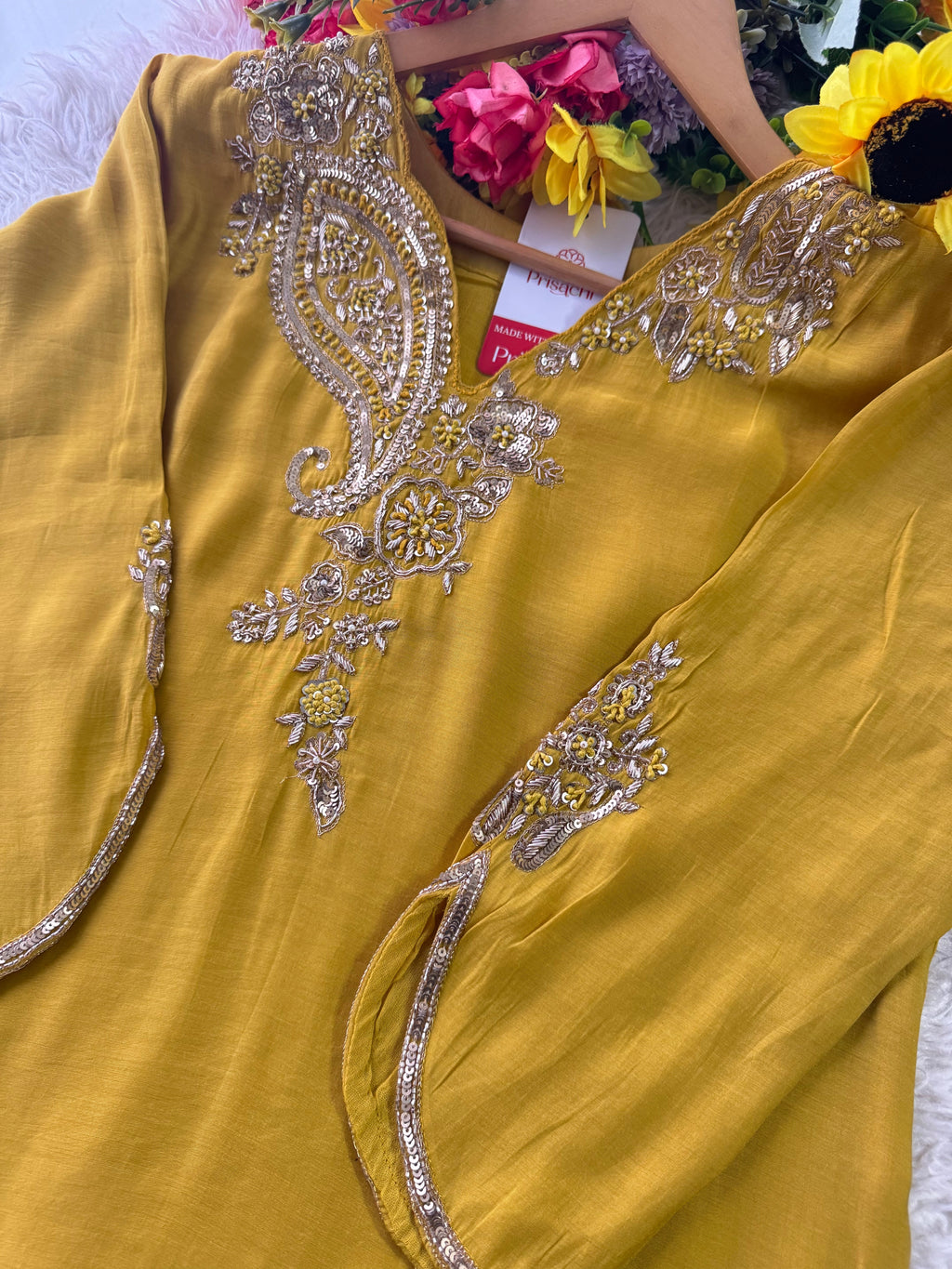 Prisachi Designer Embroidered kurta set with pant with dupatta