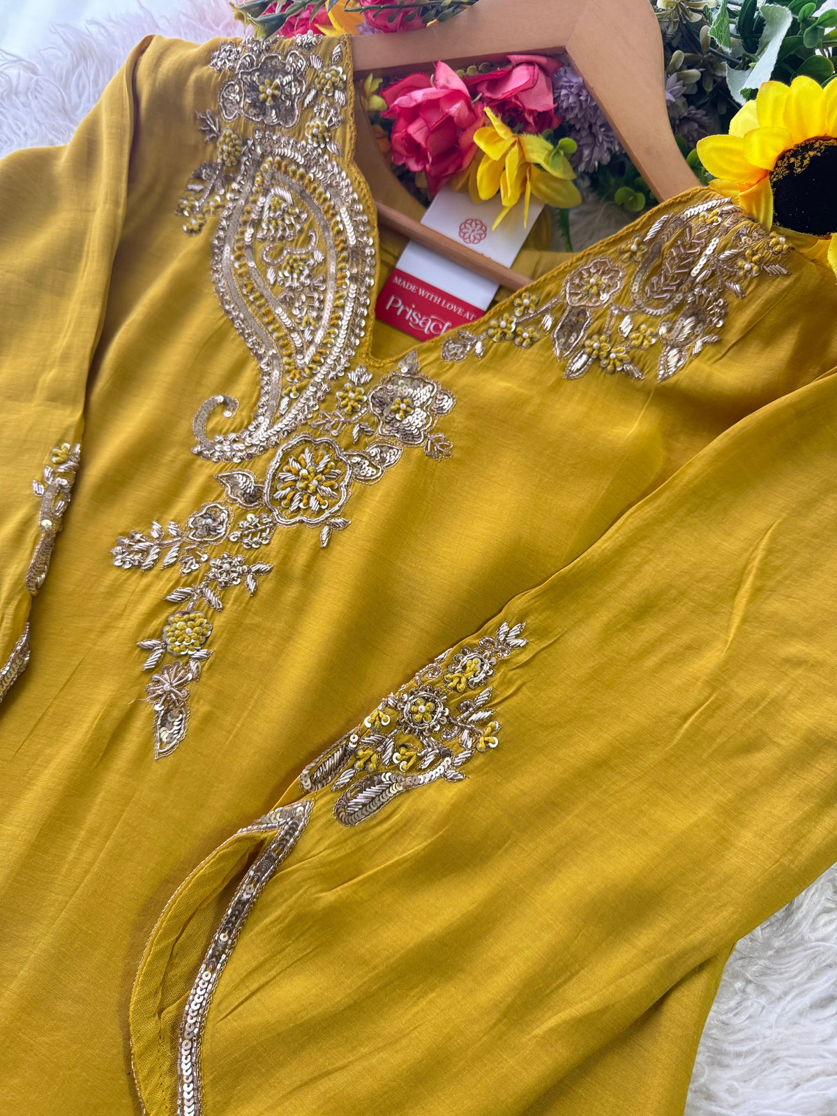 Prisachi Designer Embroidered kurta set with pant with dupatta