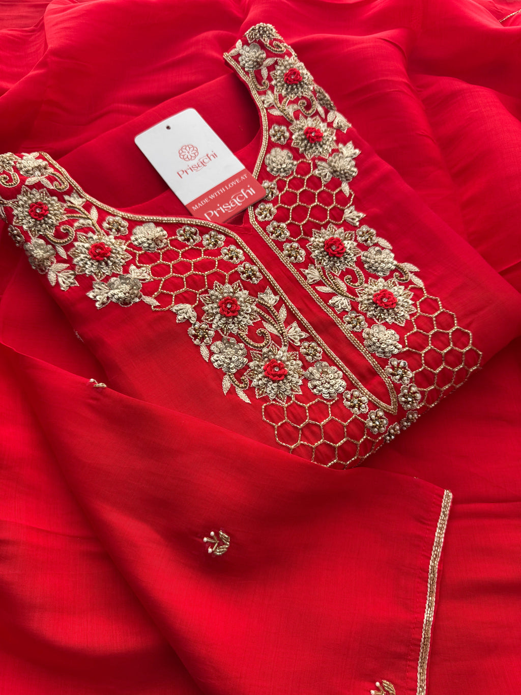 Designer Zardozi Embroidered Kurta Set for Women with Pants & Dupatta | Traditional Ethnic Wear