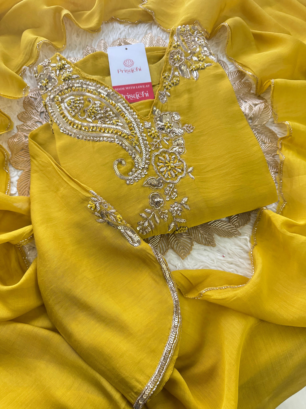 Prisachi Designer Embroidered kurta set with pant with dupatta
