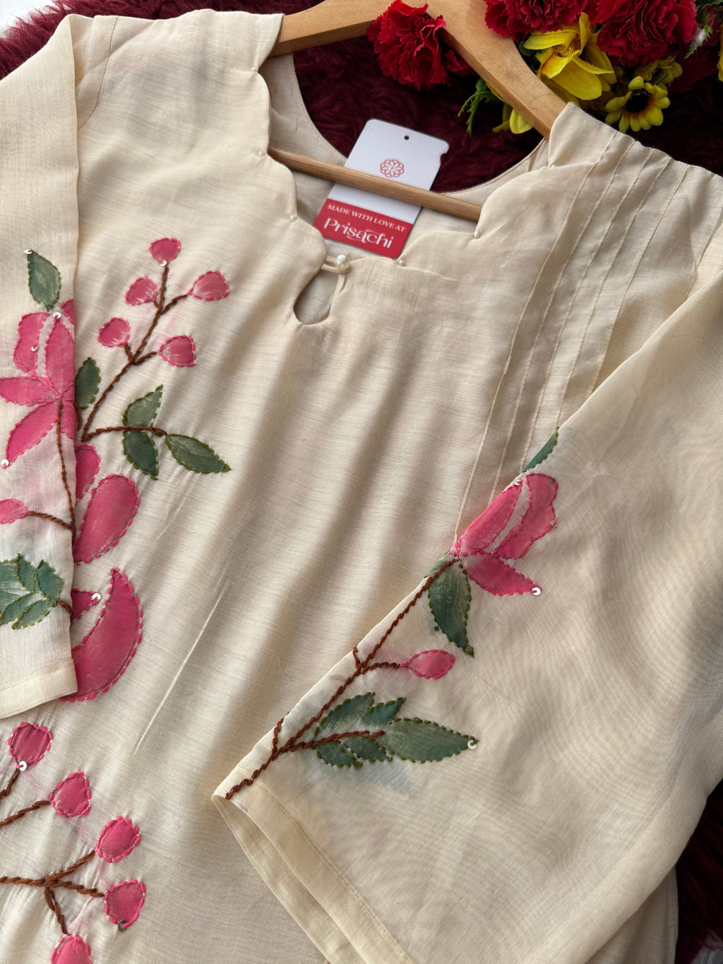 Designer Thread Embroidered A-Line Ethnic Kurta Set with Dupatta & Pant