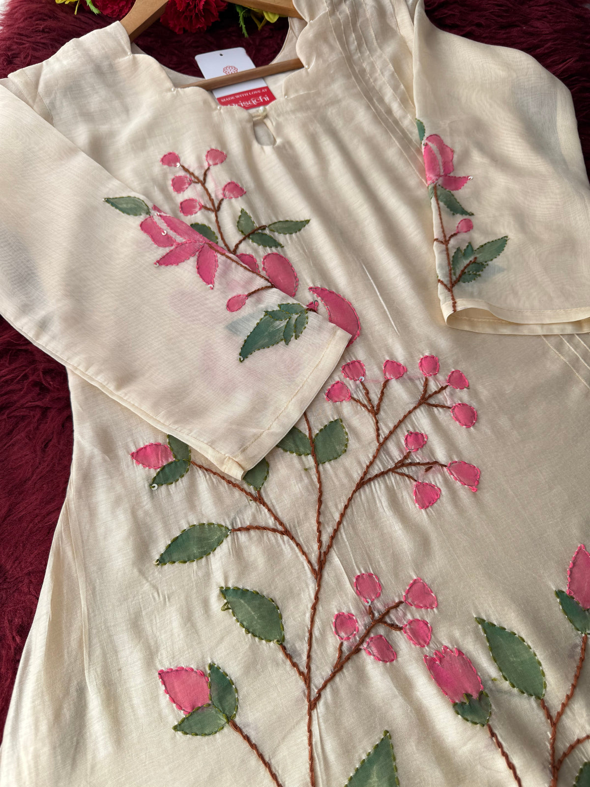Designer Thread Embroidered A-Line Ethnic Kurta Set with Dupatta & Pant