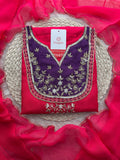 Pink Zardozi Embroidered Kurta Set for Women with Pants & Dupatta | Traditional Ethnic Wear