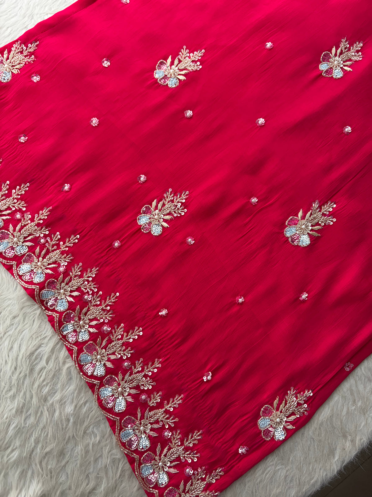 Orange Zardozi Embroidered Ethnic Kurta Set for Women with Dupatta & Pants | Festive Traditional Suit Set