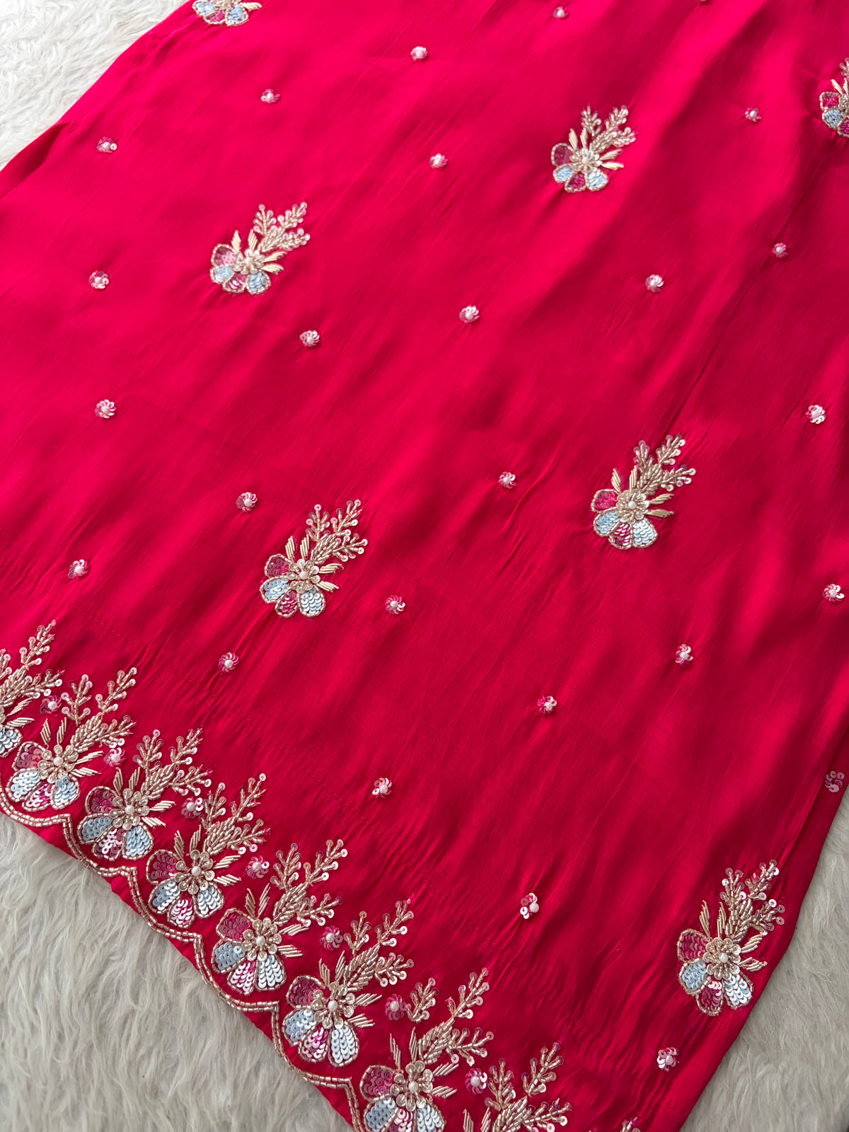 Orange Zardozi Embroidered Ethnic Kurta Set for Women with Dupatta & Pants | Festive Traditional Suit Set