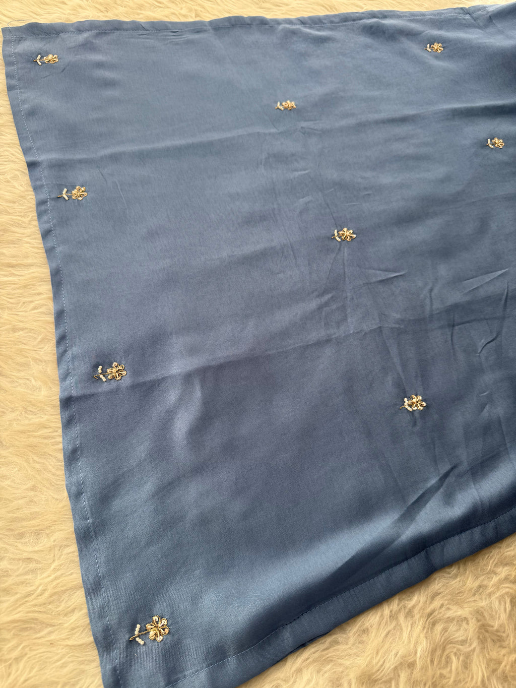 Sky Blue Embroidered Kurta Set with Pants and Dupatta – Elegant Ethnic Suit Set