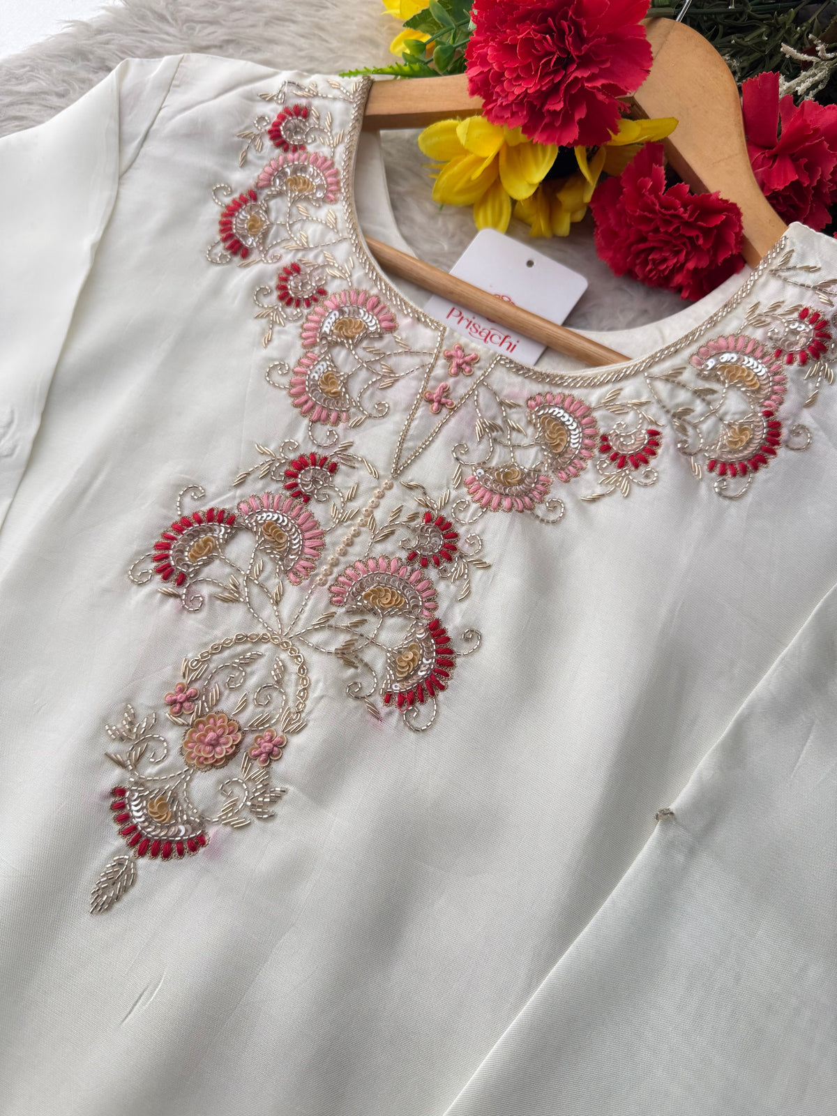Purple Zardozi Embroidered Kurta Set with Dupatta & Pants for Women | Designer Ethnic Suit Set