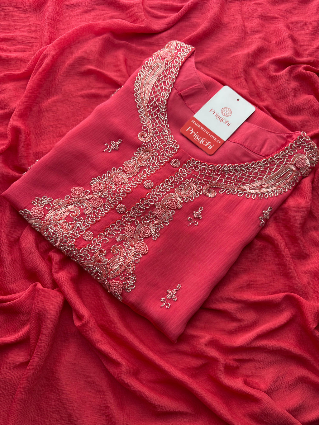 Pink Zardozi Embroidered Ethnic Kurti Sharara Set with Dupatta | Designer Suit Set
