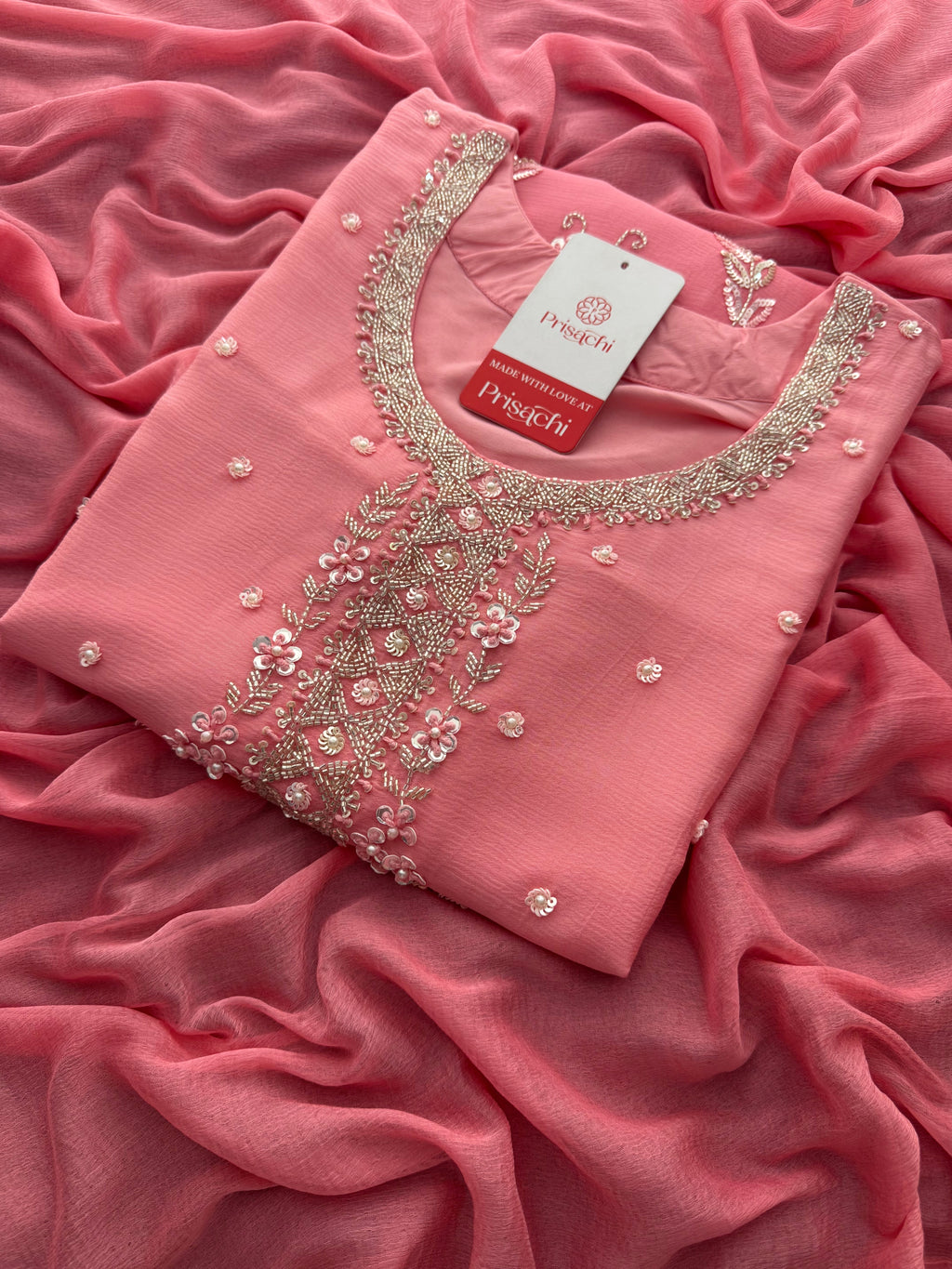 Pink Zardozi Embroidered Kurti Sharara Set with Dupatta | Designer Ethnic Suit Set