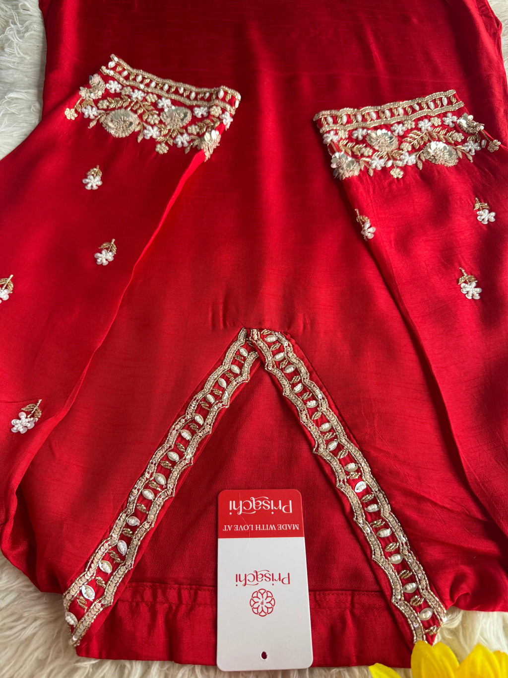 Yellow Embroidered kurta Pant  with dupatta