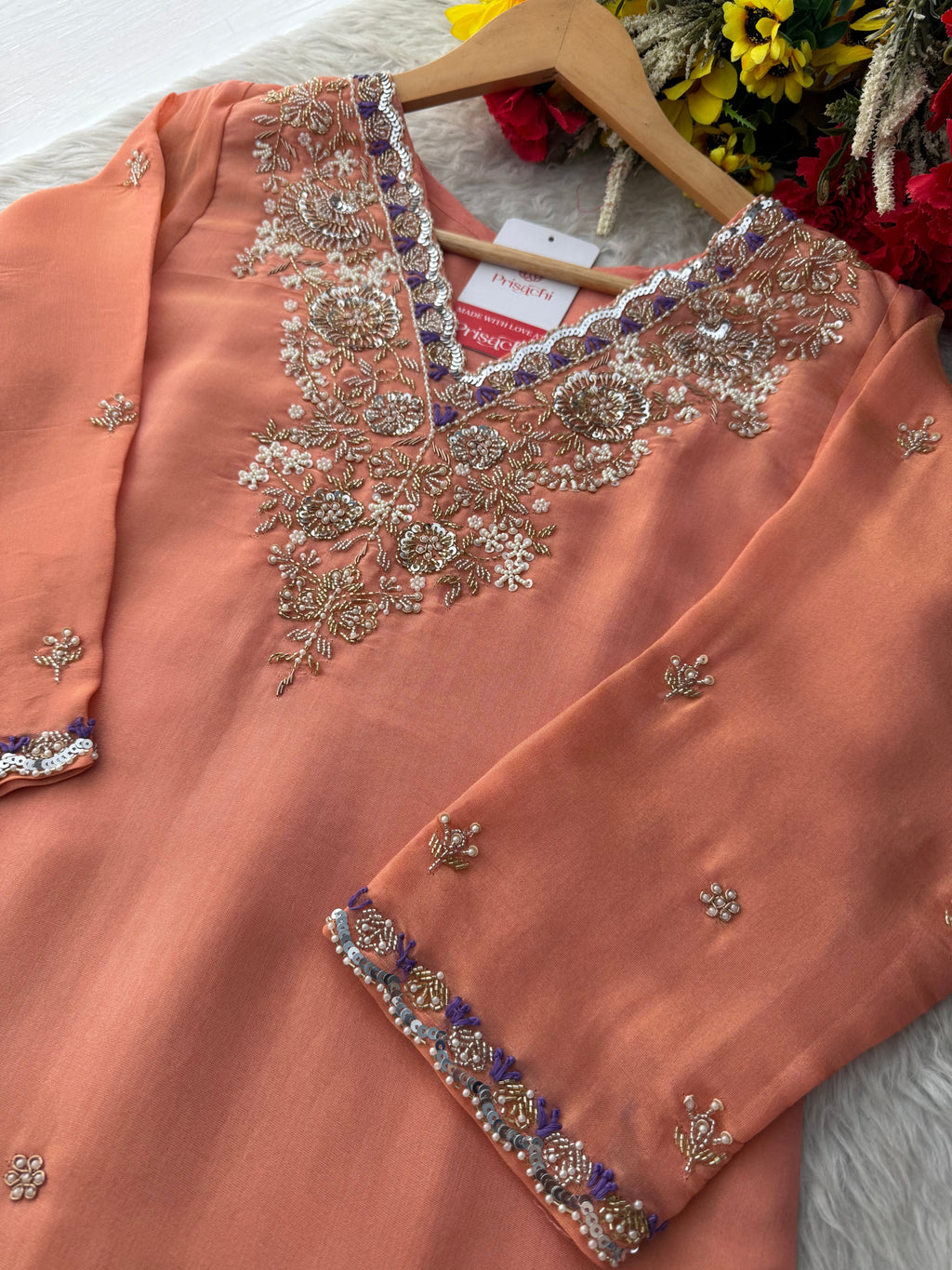 Designer Zardozi Embroidered Kurta Set with Pants & Dupatta for Women | Traditional Ethnic Party Wear Suit Set